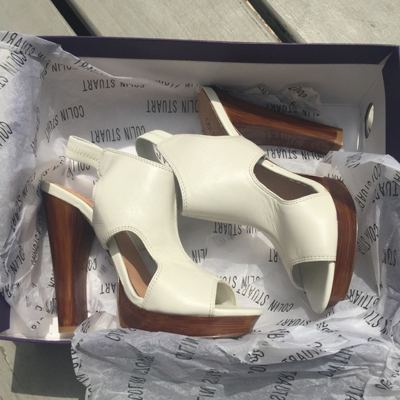 Colin Stuart - Mercari White Leather Heels - Picture 1 of 6